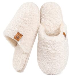 Жіночі домашні капці EverFoams з м'якого штучного альпака, білий кремовий колір, розмір 38/39 EU