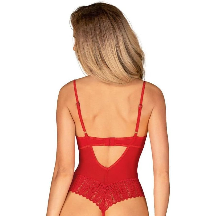 Сексуальний жіночий комплект спідньої білизни Selente Love & Fun: боді, боді-отворт та шовкова маска для очей. Зроблено в ЄС. Білий/отворт (XL-XXL, Червоний/мереживний-отворт)