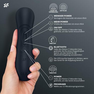 Вібратор Satisfyer Pro 2 Gen 3 з підключенням через APP | Технологія Liquid-Air | Тиха та потужна стимуляція клітора | Вібратор-імпульсна хвиля | Іграшка для дорослих, подарунок для жінок | Дildo чорного кольору