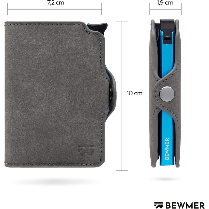 Преміум картхолдер BEWMER — Слім-гаманець для жінок та чоловіків з RFID-захистом, темно-синій