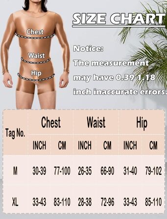 Комбінезон спортивний чоловічий з блиском, прозорий, для танців, облягаючий, боді, M, XL, Колір: Коричневий