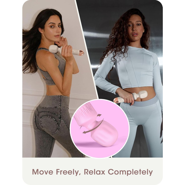 JOYANY Масажер для тіла – 3 години роботи від акумулятора, тихий та потужний мотор, водонепроникний, функція пам'яті, 20 режимів вібрації, 8 швидкостей – набір силіконових вібраторів для розслаблення м'язів (фіолетовий, рожевий)