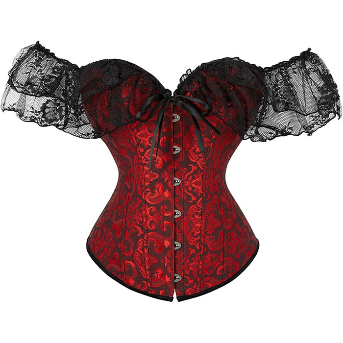 Корсет Daen Korsett великих розмірів з шнурівкою, Body Shaper, сатин, квітковий принт, топ-корсаж, вінтажний корсет (M)
