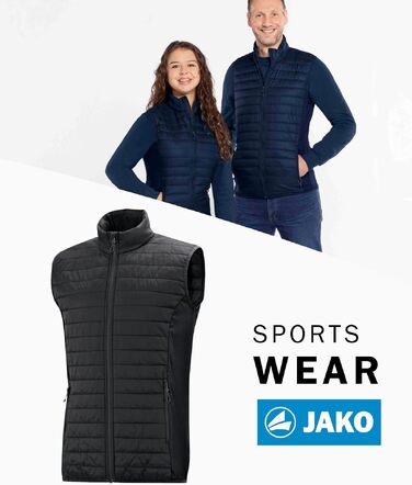 Чоловіча утеплена жилетка JAKO Corporate Teamwear з еластичними вставками, чорна, розмір XL