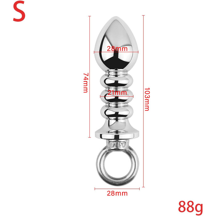 Анальний масажер Ruikan з кільцем для тяги, набір 3 шт. (S, M, L) - сталь, стимулятор G-точки, для жінок та чоловіків