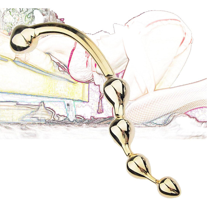 Анальний масажер-вібратор з подвійним наконечником з нержавіючої сталі для чоловіків та жінок (золотий)