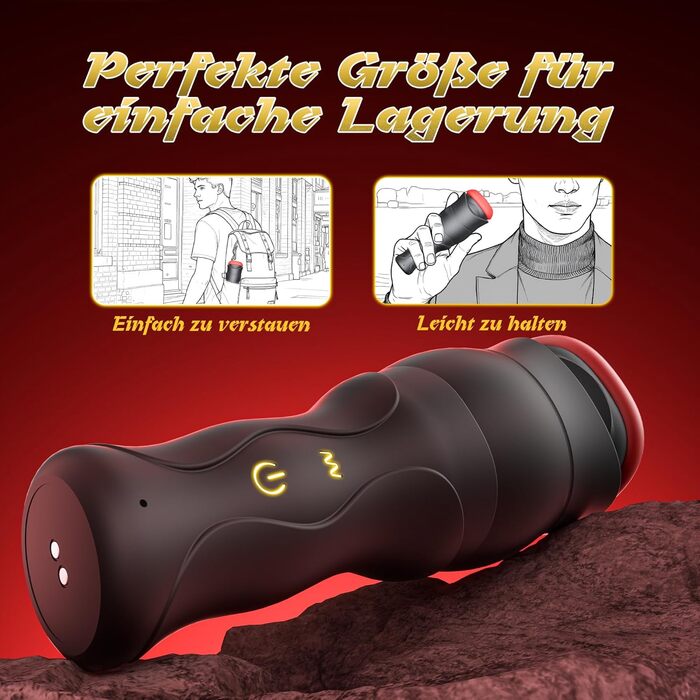 Електричний мастурбатор для чоловіків Buntune – Solo, 10 режимів вібрації, 5 режимів тиску, USB-зарядка, IPX6 водонепроникний, силікон, 3D стимуляція