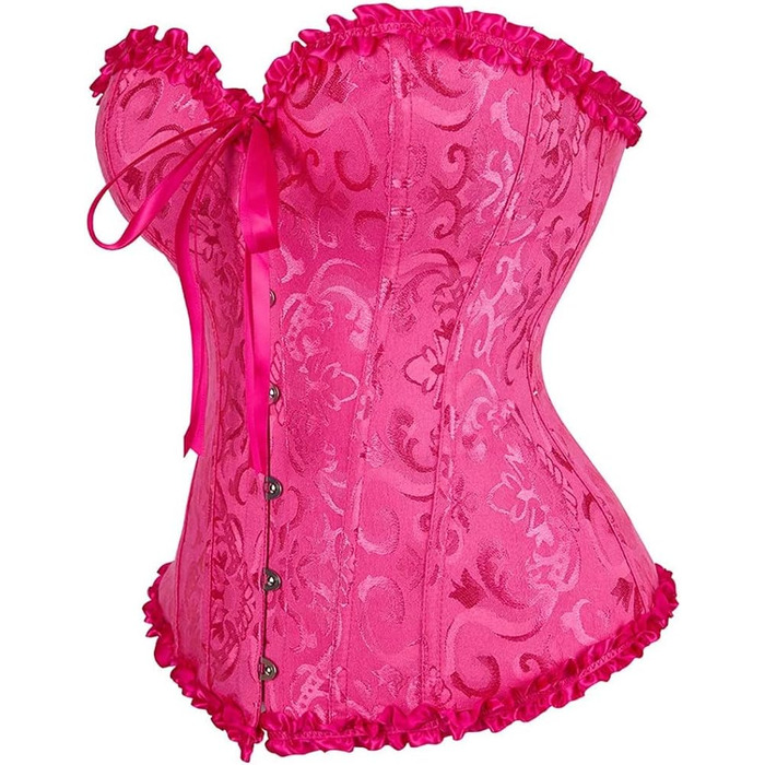Корсет для повних грудей: спідня білизна, корсаж, весільний варіант, рожевий/червоний сатин