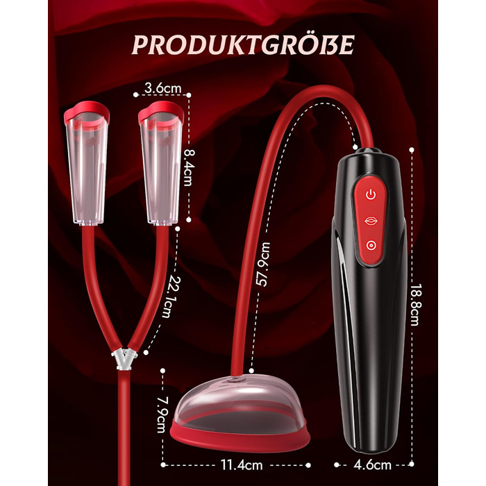 Електрична вагінальна пампуха з 3 рівнями потужності та 7 режимами – BDSM іграшка для жінок та пар