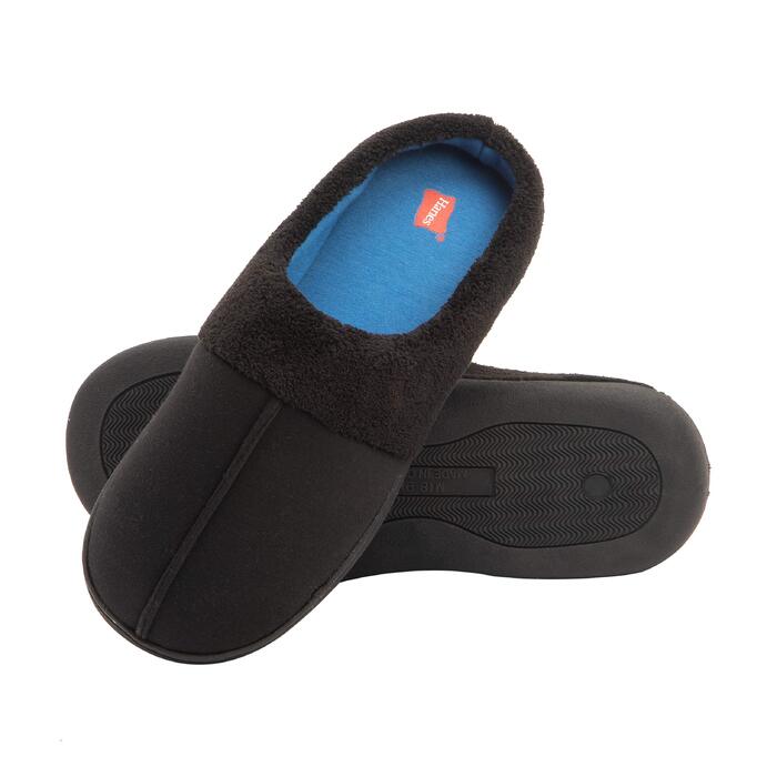 Чоловічі домашні капці-клоги Hanes з ефектом пам'яті Memory Foam, мікрозамша Fresh IQ, чорно-сині, розмір XL