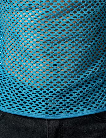 Чоловіча сітка-майка JOGAL з прозорої тканини (XXL, океановий блакитний)