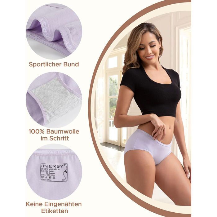 Шкарпетки чоловічі INNERSY, бавовна, труси-сліпи, 6 шт. (XL, різнокольорові, м'які)