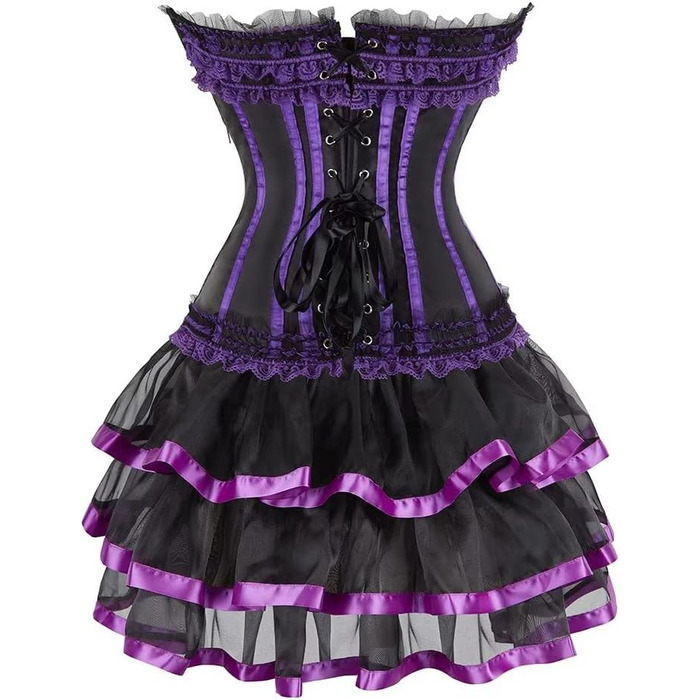 Сукня корсетна з корсажем, бюстєром, мереживом, готичний стиль, бурлеск, для жінок, зелена (XXS, Purple3704)