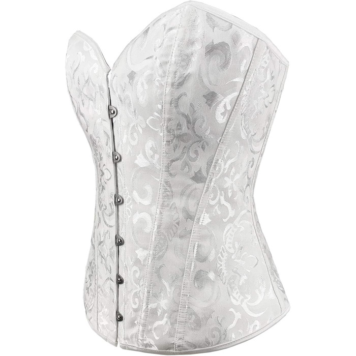 Жіноче корсетне бюстгальтер PAUSUNA з квітковим принтом, шнуруванням, баскським стилем, для формування силуету, білий, 34 розмір