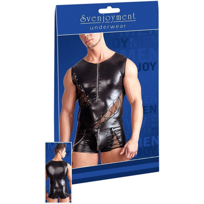 Комбінезон Svenjoyment для чоловіків - чорний комбінезон з ефектним еластичним блискавкою та ланцюгом