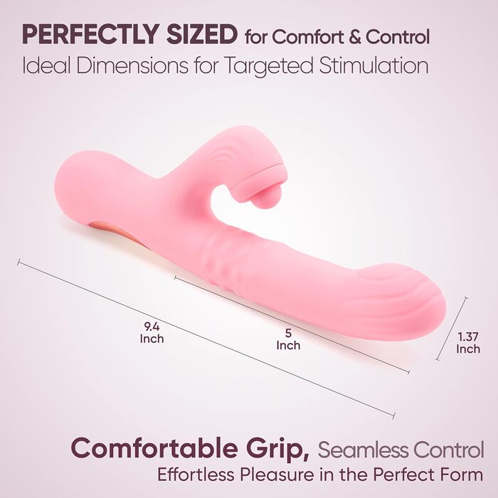 Вібратор для тіла SE LOVE Rabbit ComePlay, рожевий - подвійна стимуляція, перламутрові кульки