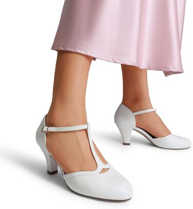 Жіночі туфлі-човники Dream Pairs з Т-подібним ремінцем, білі, розмір 39 EU