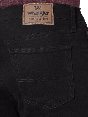Чоловічі джинси Wrangler Authentics класичного крою, стрейч, 5 кишень, чорні, розмір 38W / 32L