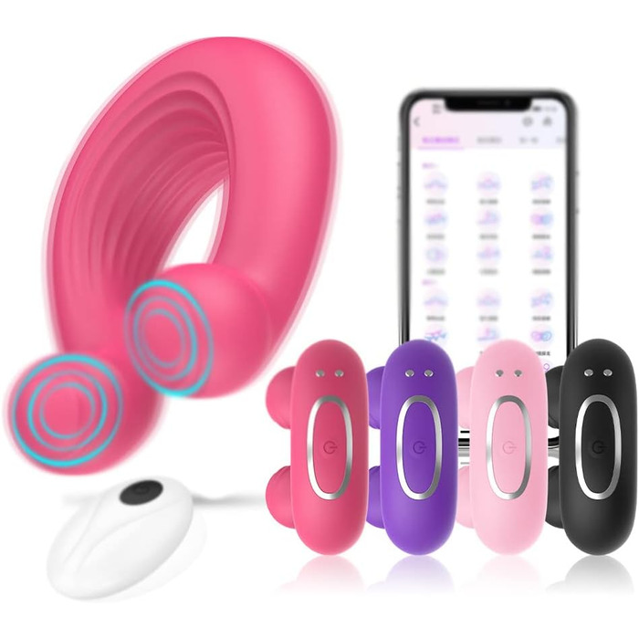 Вібраційний кільце для пеніса з Bluetooth, 9 режимів вібрації, стимулятор G-точки, секс-іграшки для чоловіків та жінок (чорний)