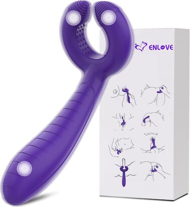 Силіконовий вібратор Enlove 7-в-1 для пар: кліторальний, G-точковий, анальний, масажер простати. Іграшки для дорослих для жінок та чоловіків