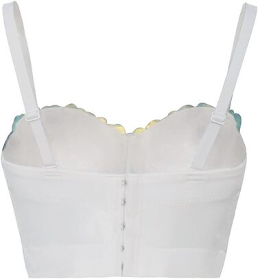 Жіночий бюстгальтер ROYAL MEELA з паєтками та корегуючим ефектом, топ-бюстгальтер, кроп-топ, клубний стиль, для вечірок, білий (XS)