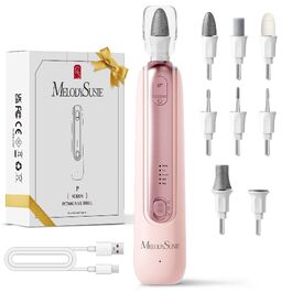 Професійний набір для педикюру MelodySusie PC760G: електричний апарат для манікюру та педикюру 8 в 1, бездротовий нігтевий фрезер з 5 швидкостями та LED-підсвіткою (Колір: Рожевий)