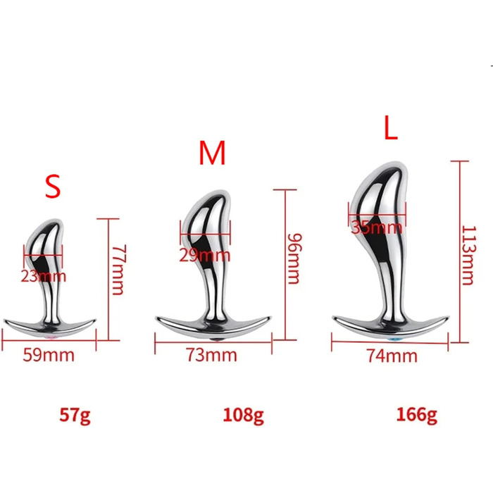 Анальні дільда з нержавіючої сталі Axcroo (3 шт.): S/M/L, T-Bar, стимулятор G-точки та простати