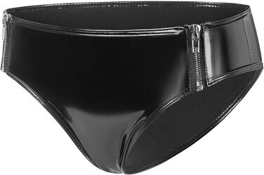 Сексуальна жіноча білизна GRRKDFQ: труси-сліпи з блискавкою (чорний, XL)