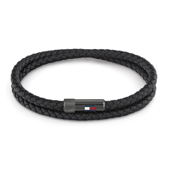 Шкіряний браслет Tommy Hilfiger для чоловіків з магнітною застібкою, чорний