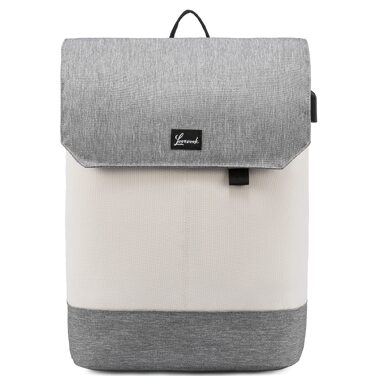 Жіночий рюкзак LOVEVOOK Elegant Daypack: водонепроникний міський рюкзак для ноутбука 17.3 дюйма, протикрадіжний відділ, для навчання та офісу (Бежево-сірий)