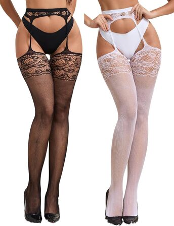 Чорні мереживні панчохи-шкарпетки для жінок, мереживо, мереживні легінси, панчохи до стегна з стрічкою, L-XXL