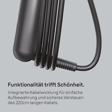 Фен для волосся Braun Haartrockner HD4.2 з дифузором та насадкою для стайлінгу, технологія Super IONTEC, 2100 Вт, 3 температури та 3 швидкості, чорно-сірий, BRHD425E
