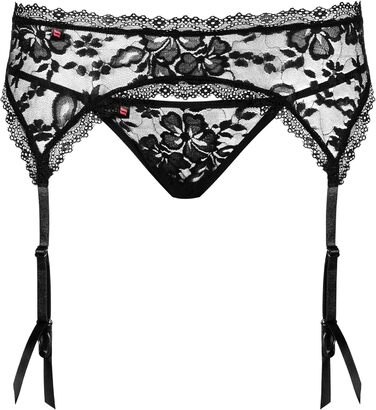 Сексуальний жіночий комплект спідньої білизни Selente Love & Fun: стрінгі, тангі/шкарпетки, чорний мереживний комплект, виготовлено в ЄС, S-M
