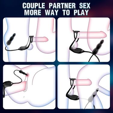 Масажер простати для чоловіків NAIXBTY з 10 режимами вібрації, кільцем для ануса та пультом дистанційного керування