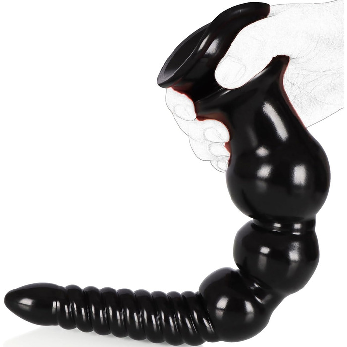 Анальний масажер Qiyasex Langer Analdildos з присоском, XXL великий, для простати, тренажер ануса, синій