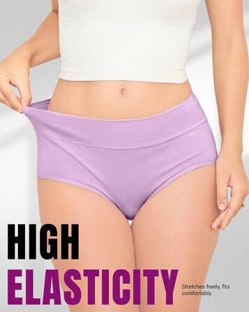 Танстц Спідня білизна для жінок, 5 шт. в упаковці, бавовна, висока талія, дихаючі труси, м'яка жіноча білизна, кольори: червоний, синій, зелений, сірий, чорний (L, світло-блакитний, яскраво-зелений, світло-рожевий, лососевий, світло-фіолетовий)