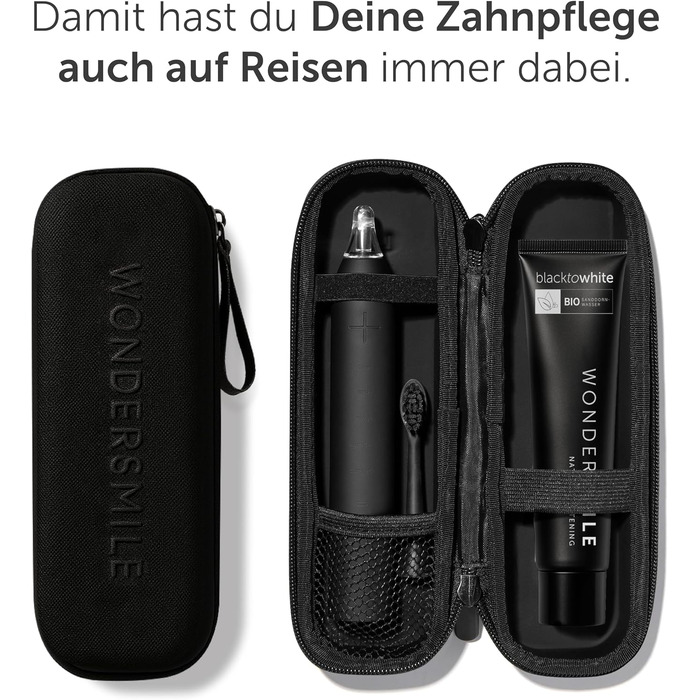 Електрична зубна щітка WonderSmile Schallzahnbürste Pro Ultimate Black: 4 програми, захист IPX8, зарядна станція та смарт-насадка