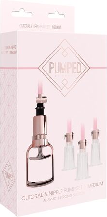 Набір для відсмоктування молока SHOTS PMP024ROS Klitoris & Nippelpumpenset, середній - Рожеве золото