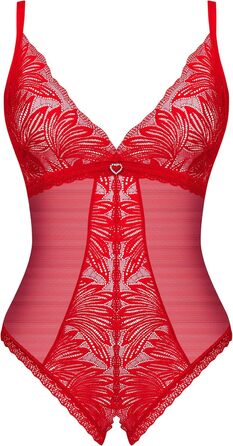 Сексуальний жіночий комплект білизни Selente Love & Fun: боді/відкритий боді/бодісток та атласна пов'язка на очі, виготовлено в ЄС (XS-S, Червоний-Ouvert)