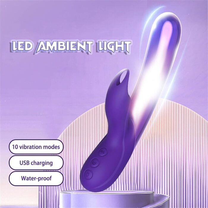 Вібратор для жінок Rabbit Vibrator Lila - 10 режимів, LED, стимуляція клітора