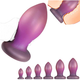 Силіконовий анальний плагін Youxclian: 6 розмірів, з присоскою, для стимуляції простати, аналплагін, анальні кульки, для чоловіків, жінок, пар (XL)