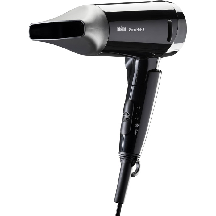 Фен для волосся Braun Satin Hair 3 Style&Go HD350 з іонізацією IonTec, складаний, 1600 Вт, чорний