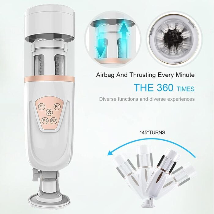 Мастурбатор з телескопічною функцією, 10 швидкостей, 3D силікон - сексуальна іграшка для дорослих