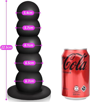 Анал-пробка Roluck з 5 кулями та присоском - іграшка для дорослих (L)