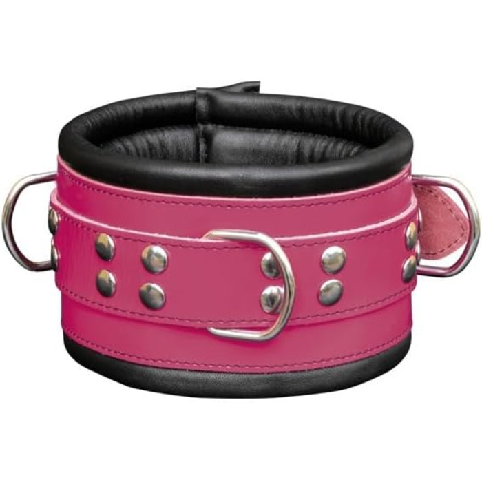 Набір для БДСМ: шкіряне спорядження для зв'язування (набір) - чорний/рожевий