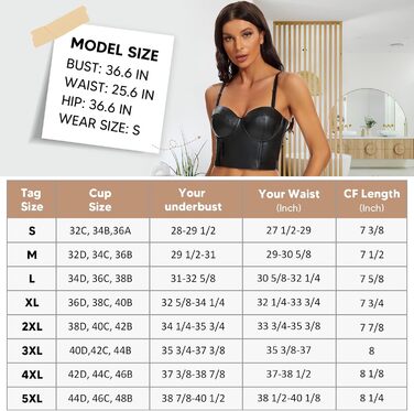 Топ SLIMBELLE з ефектом шкіри, чорний, без бретелек, корсетний, з пуш-ап ефектом (XXL)