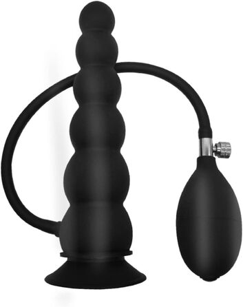Анальний плагін з 6 перлами, силікон, великий розмір, регульований, для стимуляції та масажу простати, XL, чорний