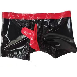 Чоловічі латексні шорти Slip, боксери, труси, нижня білизна, труси-боксер, чорний колір, XL