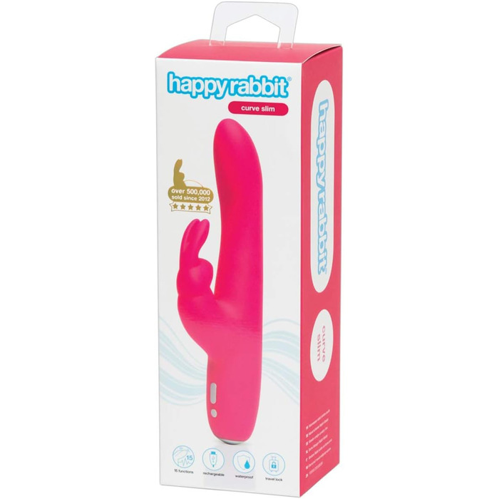 Вібратор для інтимної гігієни Happy Rabbit Curve, рожевий, акумуляторний