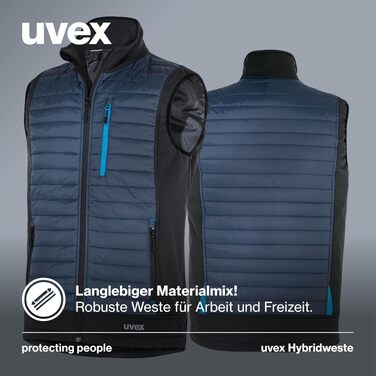 Чоловіча гібридна робоча жилетка Uvex tune-up стібана, темно-синя, розмір L